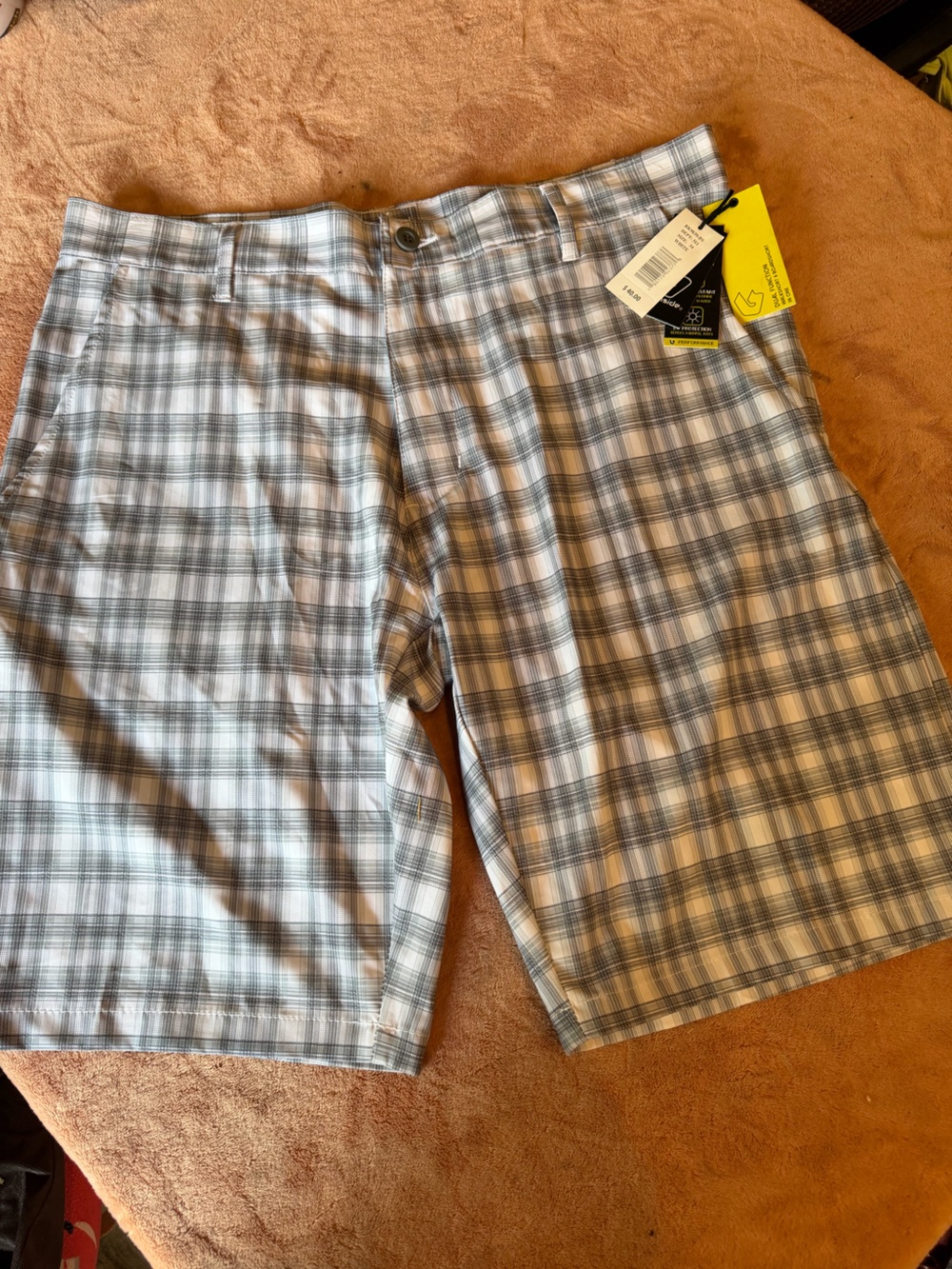 burnside Gray Plaid Flat Front Men's Shorts